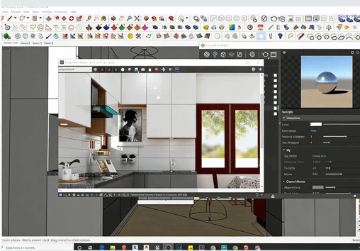Sketchup与Vray Next逼真厨房建模渲染视频教程(图5) Sketchup与Vray Next逼真厨房建模渲染视频教程(图5)