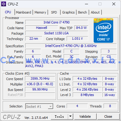 1766643524517751.png CPU-Z 一款专业的硬件信息检测工具(图1)