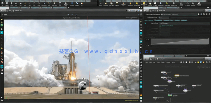 Houdini中Pyro烟雾火焰特效实例制作视频教程 (图3) Houdini中Pyro烟雾火焰特效实例制作视频教程 (图3)