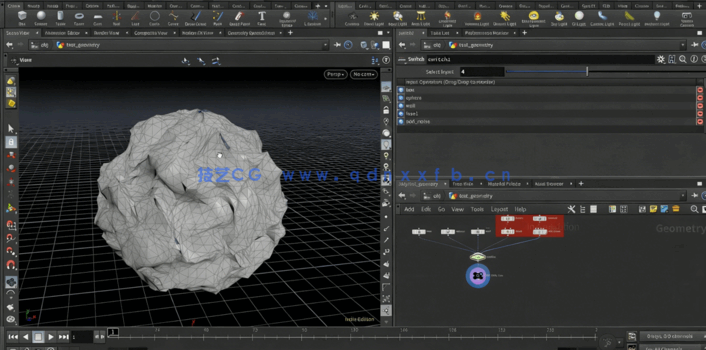 Houdini中Destruction粉碎破裂特效制作视频教程(图2) Houdini中Destruction粉碎破裂特效制作视频教程(图2)