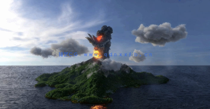 Houdini与Redshift火山海洋大型场景实例制作视频教程(图2) Houdini与Redshift火山海洋大型场景实例制作视频教程(图2)