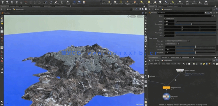 Houdini与Redshift火山海洋大型场景实例制作视频教程(图4) Houdini与Redshift火山海洋大型场景实例制作视频教程(图4)