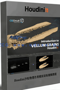 Houdini中Vellum Grains沙粒物理作用模拟训练视频教程(图1) Houdini中Vellum Grains沙粒物理作用模拟训练视频教程(图1)
