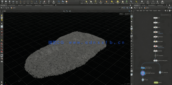 Houdini中Vellum Grains沙粒物理作用模拟训练视频教程(图3) Houdini中Vellum Grains沙粒物理作用模拟训练视频教程(图3)