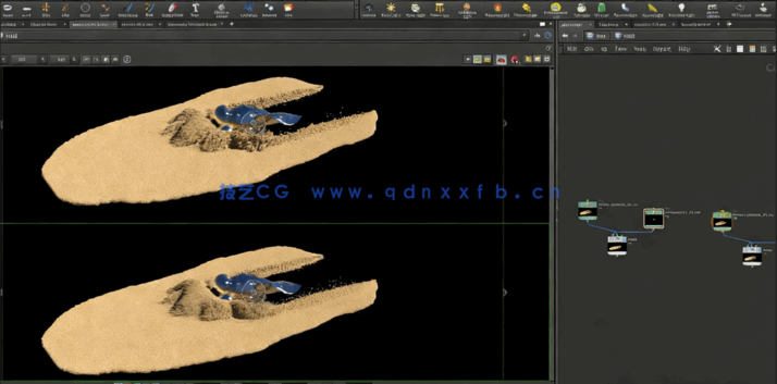 Houdini中Vellum Grains沙粒物理作用模拟训练视频教程(图5) Houdini中Vellum Grains沙粒物理作用模拟训练视频教程(图5)