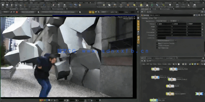 Houdini墙壁粉碎落石逼真特效制作频教程(图2) Houdini墙壁粉碎落石逼真特效制作视频教程(图2)