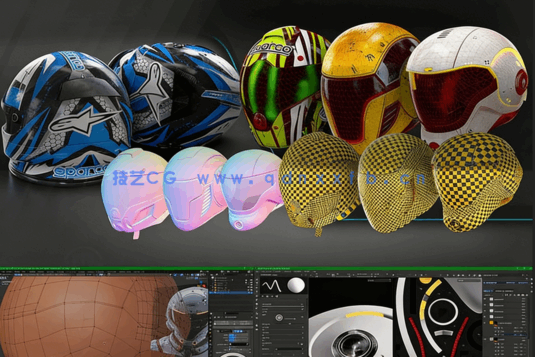 Blender科幻头盔建模全流程实战训练视频教程(图5) Blender科幻头盔建模全流程实战训练视频教程(图5)