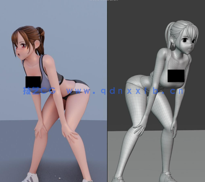 Blender日系二次元运动女孩建模与动画完整制作流程视频教程(图2) Blender日系二次元运动女孩建模与动画完整制作流程视频教程(图2)