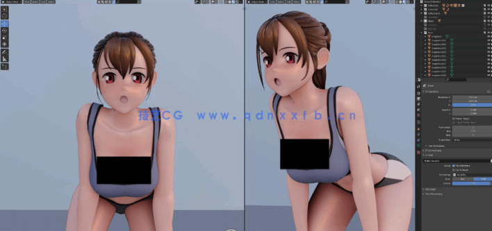 Blender日系二次元运动女孩建模与动画完整制作流程视频教程(图3) Blender日系二次元运动女孩建模与动画完整制作流程视频教程(图3)
