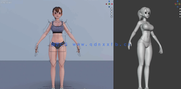 Blender日系二次元运动女孩建模与动画完整制作流程视频教程(图4) Blender日系二次元运动女孩建模与动画完整制作流程视频教程(图4)