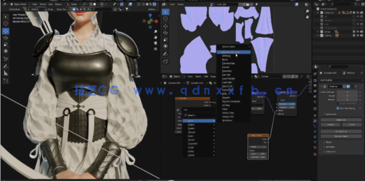 Blender女弓箭手角色模型完整制作流程视频教程(图4) Blender女弓箭手角色模型完整制作流程视频教程(图4)