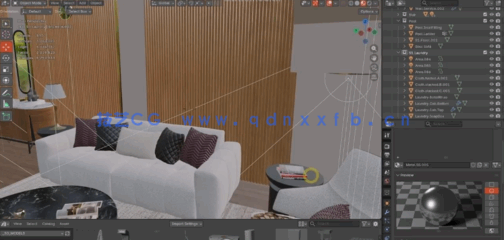 Blender独立住宅从建模到最终渲染工作流程视频教程(图5) Blender独立住宅从建模到最终渲染工作流程视频教程(图5)