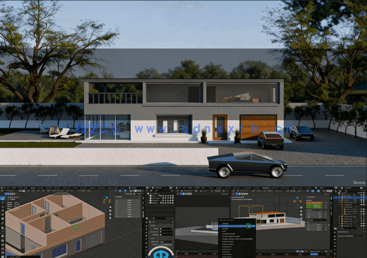 Blender建筑设计可视化动画制作全流程视频教程(图5) Blender建筑设计可视化动画制作全流程视频教程(图5)
