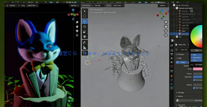 Blender动物毛发实例制作训练视频教程(图3) Blender动物毛发实例制作训练视频教程(图3)