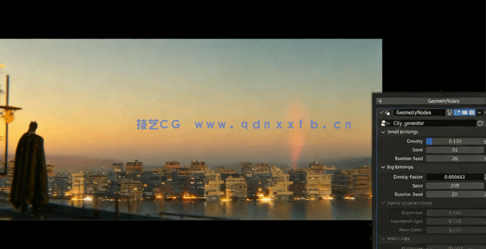 Blender蝙蝠侠场景CG与VFX实战制作全流程视频教程(图4) Blender蝙蝠侠场景CG与VFX实战制作全流程视频教程(图4)