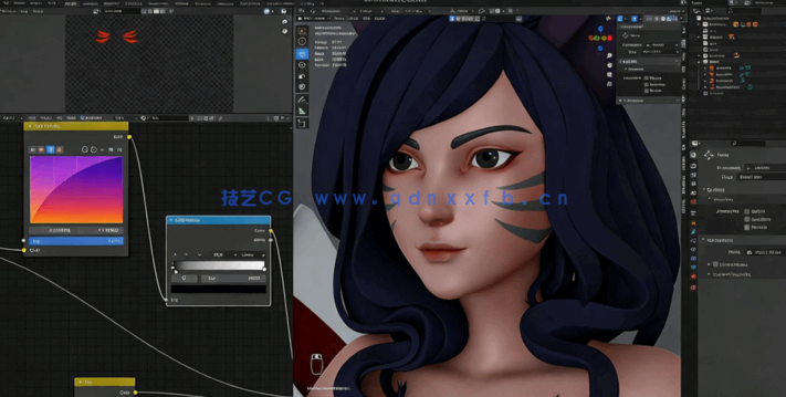 Blender阿狸Ahri《英雄联盟》游戏角色完整制作流程视频教程(图2) Blender阿狸Ahri《英雄联盟》游戏角色完整制作流程视频教程(图2)