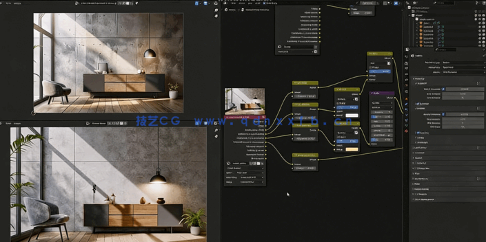 Blender室内设计可视化完整工作流视频教程(图4) Blender室内设计可视化完整工作流视频教程(图4)