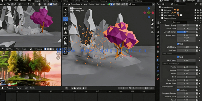 Blender影视场景光影自然元素动态镜头制作视频教程(图2) Blender影视场景光影自然元素动态镜头制作视频教程(图2)