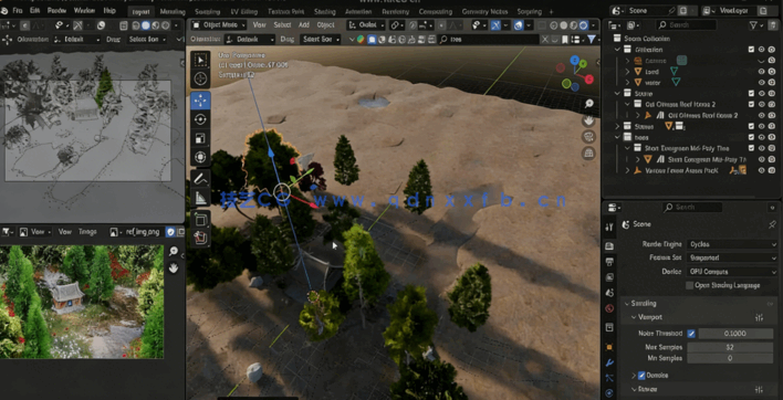 Blender逼真3D森林场景实例制作视频教程(图2) Blender逼真3D森林场景实例制作视频教程(图2)