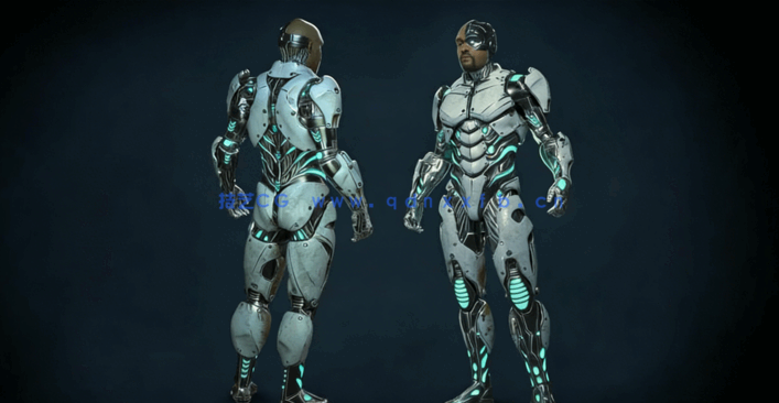 Blender赛博格义体人角色硬表面建模制作流程视频教程 (图2) Blender赛博格义体人角色硬表面建模制作流程视频教程 (图2)