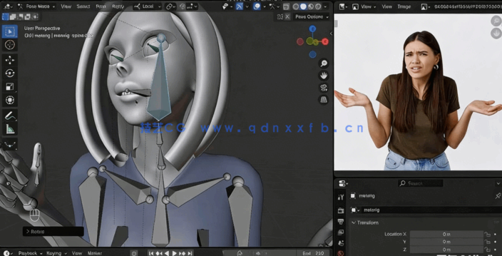 Blender卡通女孩角色雕刻建模全流程制作视频教程(图4) Blender卡通女孩角色雕刻建模全流程制作视频教程(图4)