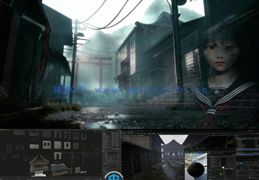 Blender与UE5《寂静岭F》日式恐怖游戏场景制作工作(图5) Blender与UE5《寂静岭F》日式恐怖游戏场景制作工作(图5)