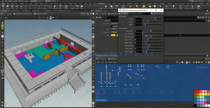 Houdini与UE4经典日本武士道建筑场景制作视频教程(图7) Houdini与UE4经典日本武士道建筑场景制作视频教程(图7)
