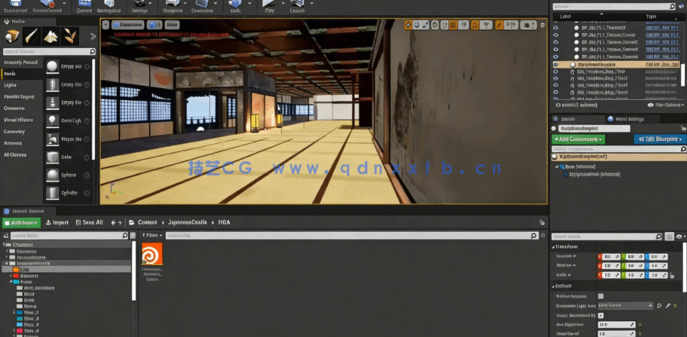 Houdini与UE4经典日本武士道建筑场景制作视频教程(图3) Houdini与UE4经典日本武士道建筑场景制作视频教程(图3)