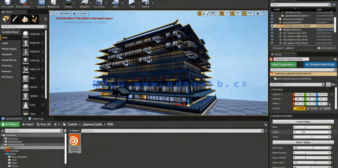Houdini与UE4经典日本武士道建筑场景制作视频教程(图6) Houdini与UE4经典日本武士道建筑场景制作视频教程(图6)