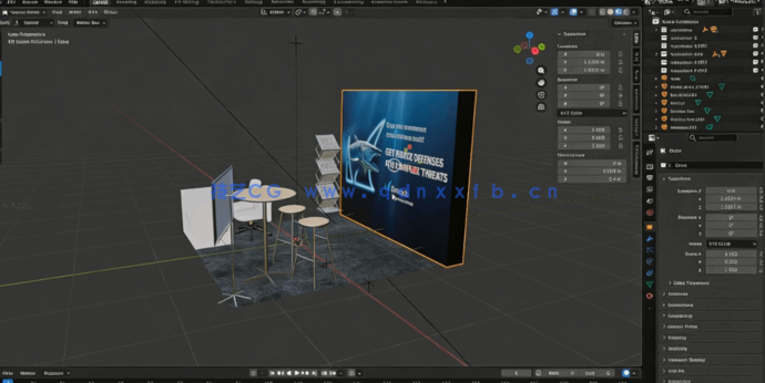Blender商业展览与活动舞台设计实例制作视频教程(图6) Blender商业展览与活动舞台设计实例制作视频教程(图6)