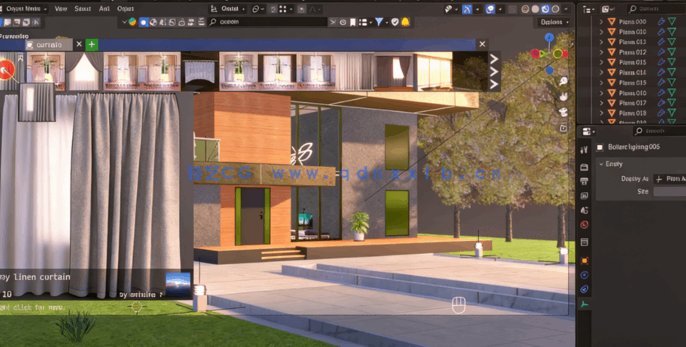 Blender现代别墅建筑景观制作完全实战训练视频教程(图4) Blender现代别墅建筑景观制作完全实战训练视频教程(图4)