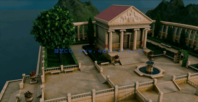 Blender希腊神庙与花园场景制作全流程视频教程(图2) Blender希腊神庙与花园场景制作全流程视频教程(图2)