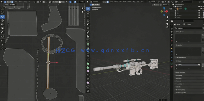 Blender游戏狙击枪模型完整制作流程视频教程(图4) Blender游戏狙击枪模型完整制作流程视频教程(图4)
