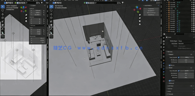 Blender 3D房间场景实践制作工作流程视频教程(图3) Blender 3D房间场景实践制作工作流程视频教程(图3)
