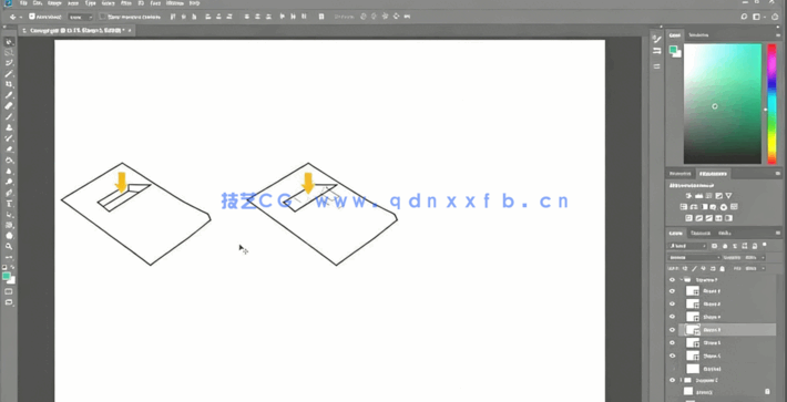 PS建筑图纸渲染绘图制作处理工作流程视频教程(图5) PS建筑图纸渲染绘图制作处理工作流程视频教程(图5)
