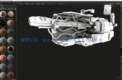 科幻游戏武器3D概念制作流程视频教程第二季 - 纹理设计(图6) 科幻游戏武器3D概念制作流程视频教程第二季 - 纹理设计(图6)