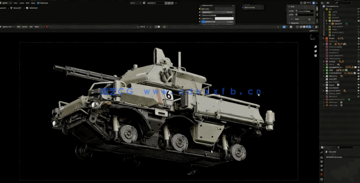 Blender科幻装甲车概念设计制作全流程视频教程(图2) Blender科幻装甲车概念设计制作全流程视频教程(图2)