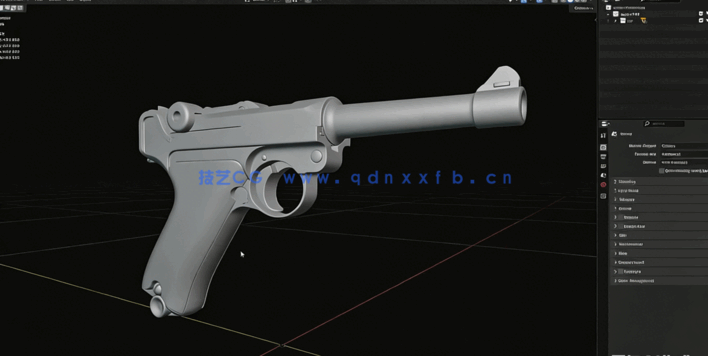 Blender游戏武器硬表面建模实例训练视频教程(图4) Blender游戏武器硬表面建模实例训练视频教程(图4)