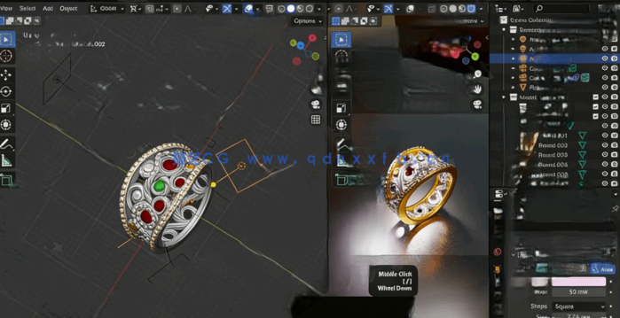 Blender曲线工具珠宝设计技术视频教程(图3) Blender曲线工具珠宝设计技术视频教程(图3)