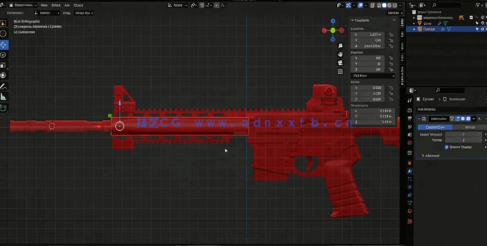 Blender游戏枪械硬表面建模工作流视频教程(图3) Blender游戏枪械硬表面建模工作流视频教程(图3)
