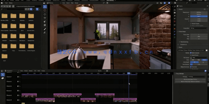 Blender室内设计建模材质渲染动画全流程视频教程(图6) Blender室内设计建模材质渲染动画全流程视频教程(图6)