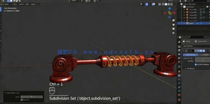Blender复杂机械结构硬表面建模与UV展开全流程指南(图2) Blender复杂机械结构硬表面建模与UV展开全流程指南视频教程(图2)