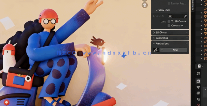 Blender 2D手绘风格角色转化为3D模型技术视频教程(图2) Blender 2D手绘风格角色转化为3D模型技术视频教程(图2)