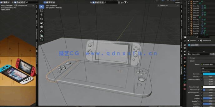 Blender任天堂Switch游戏机建模制作视频教程(图2) Blender任天堂Switch游戏机建模制作视频教程(图2)