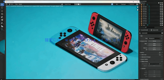Blender任天堂Switch游戏机建模制作视频教程(图3) Blender任天堂Switch游戏机建模制作视频教程(图3)