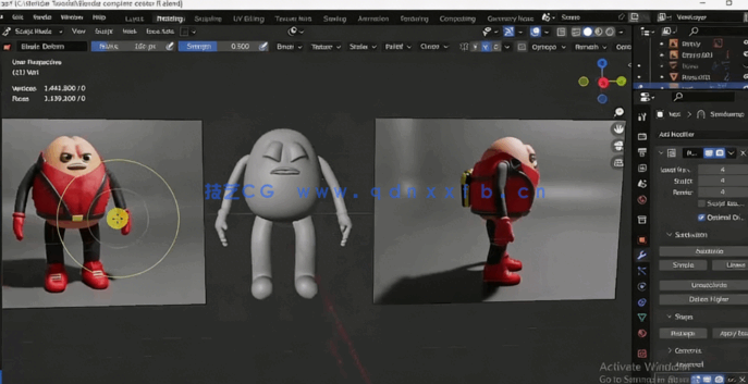 Blender《杀手豆》游戏角色建模雕刻与动画制作全流(图2) Blender《杀手豆》游戏角色建模雕刻与动画制作全流(图2)