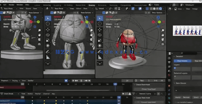 Blender《杀手豆》游戏角色建模雕刻与动画制作全流(图4) Blender《杀手豆》游戏角色建模雕刻与动画制作全流(图4)