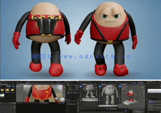 Blender《杀手豆》游戏角色建模雕刻与动画制作全流(图5) Blender《杀手豆》游戏角色建模雕刻与动画制作全流(图5)