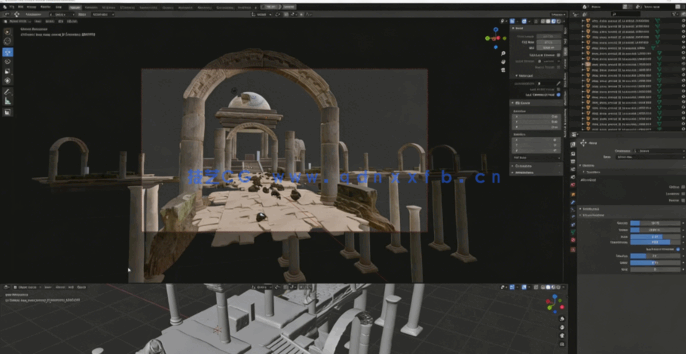 Blender与PS概念艺术场景创作流程综合指南视频教程(图4) Blender与PS概念艺术场景创作流程综合指南视频教程(图4)