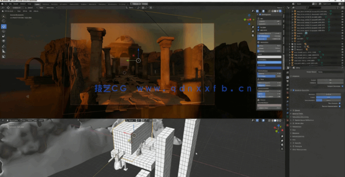 Blender与PS概念艺术场景创作流程综合指南视频教程(图5) Blender与PS概念艺术场景创作流程综合指南视频教程(图5)
